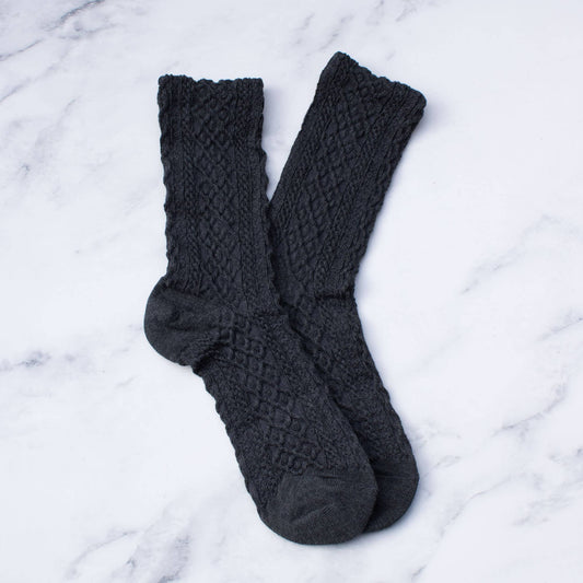 Honeycomb Casual Socks: Charcoal