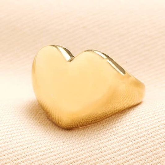 Puffy Heart Signet Ring