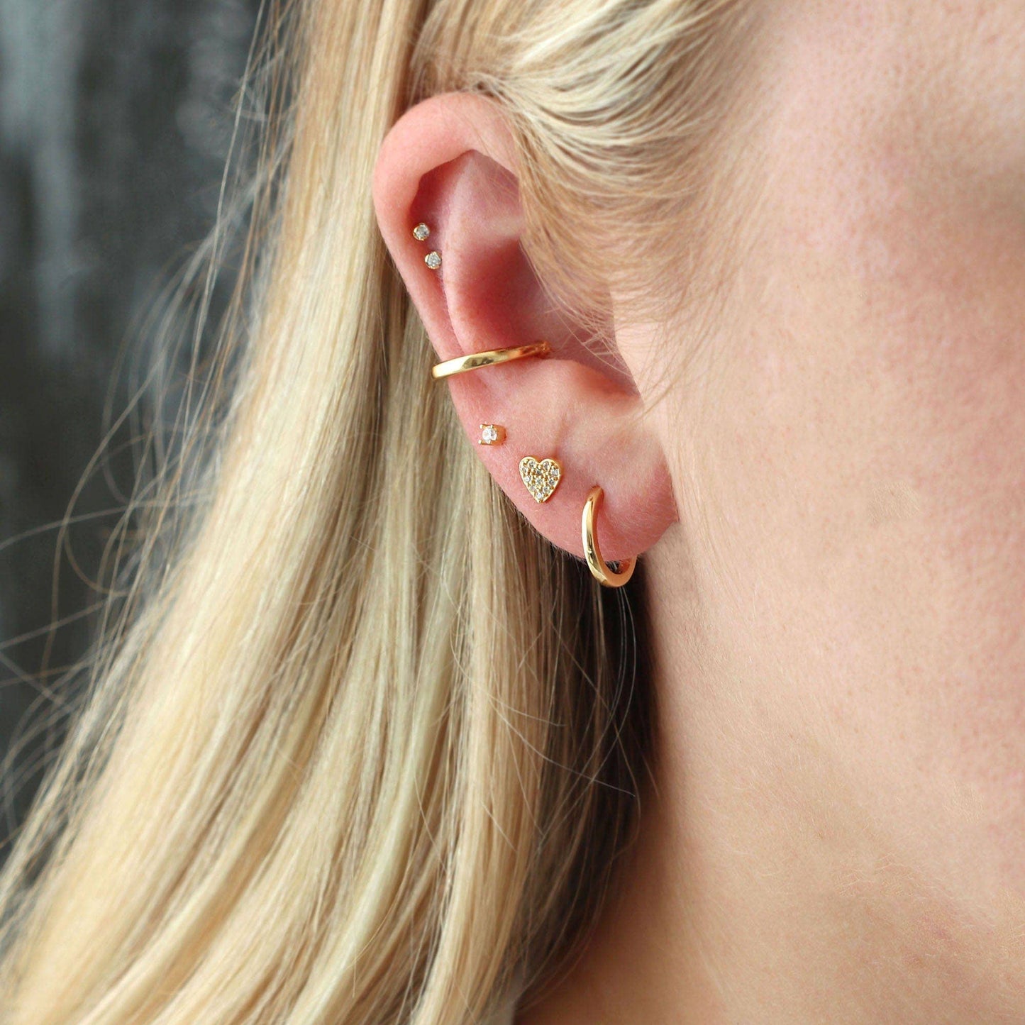Earrings - Classic Huggie Hoop Earrings 18K Gold Vermeil