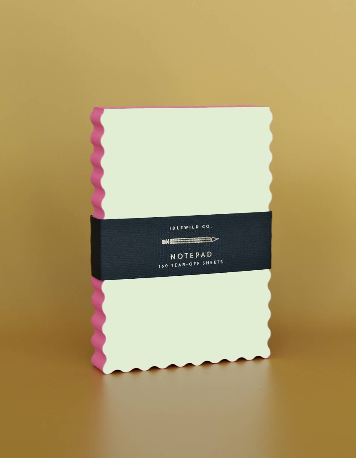 Notepad - Mini Wave Shaped | Citron + Hot Coral Edge