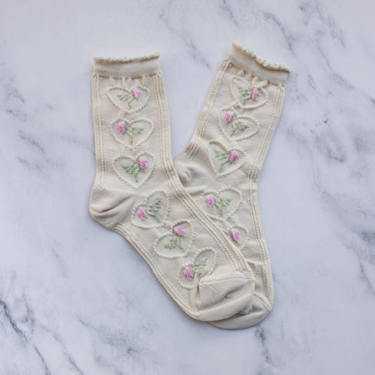 Vintage Rose & Heart | Cream
