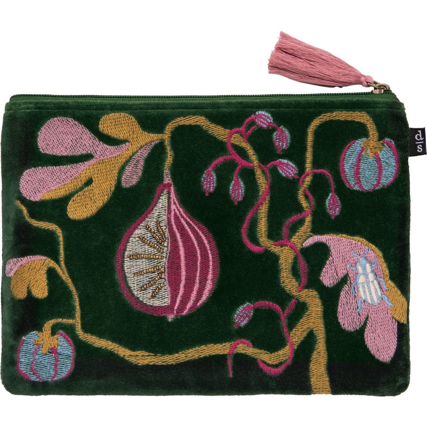 Pouch - Pome Embroidered Flat