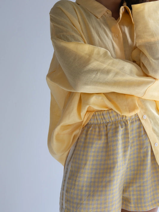 Locolinen Stripe short | Butter Check
