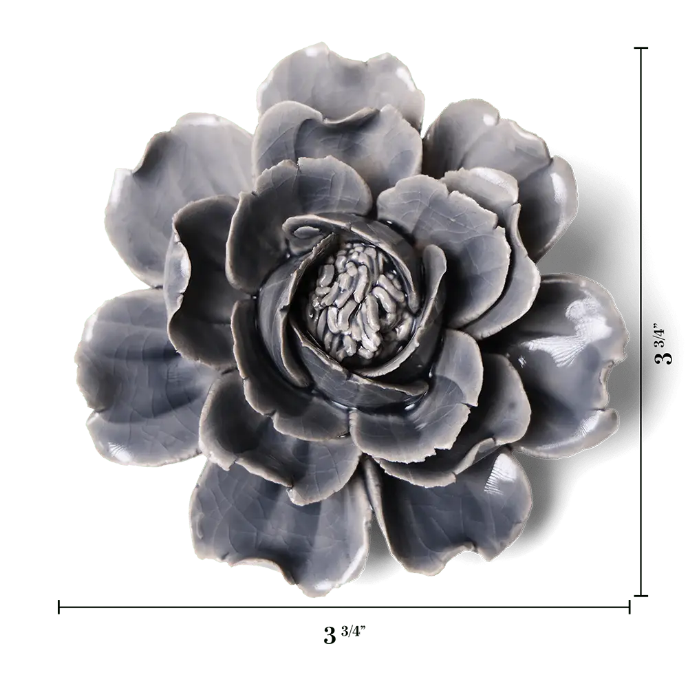 Ceramic Flower Wall Art Rose Grey 6: Rose Grey