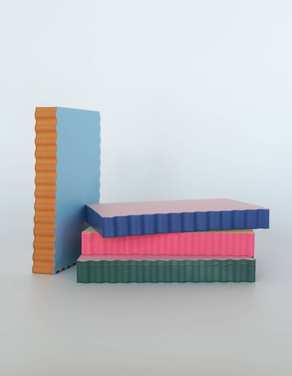 Notepad - Mini Wave Shaped | Citron + Hot Coral Edge