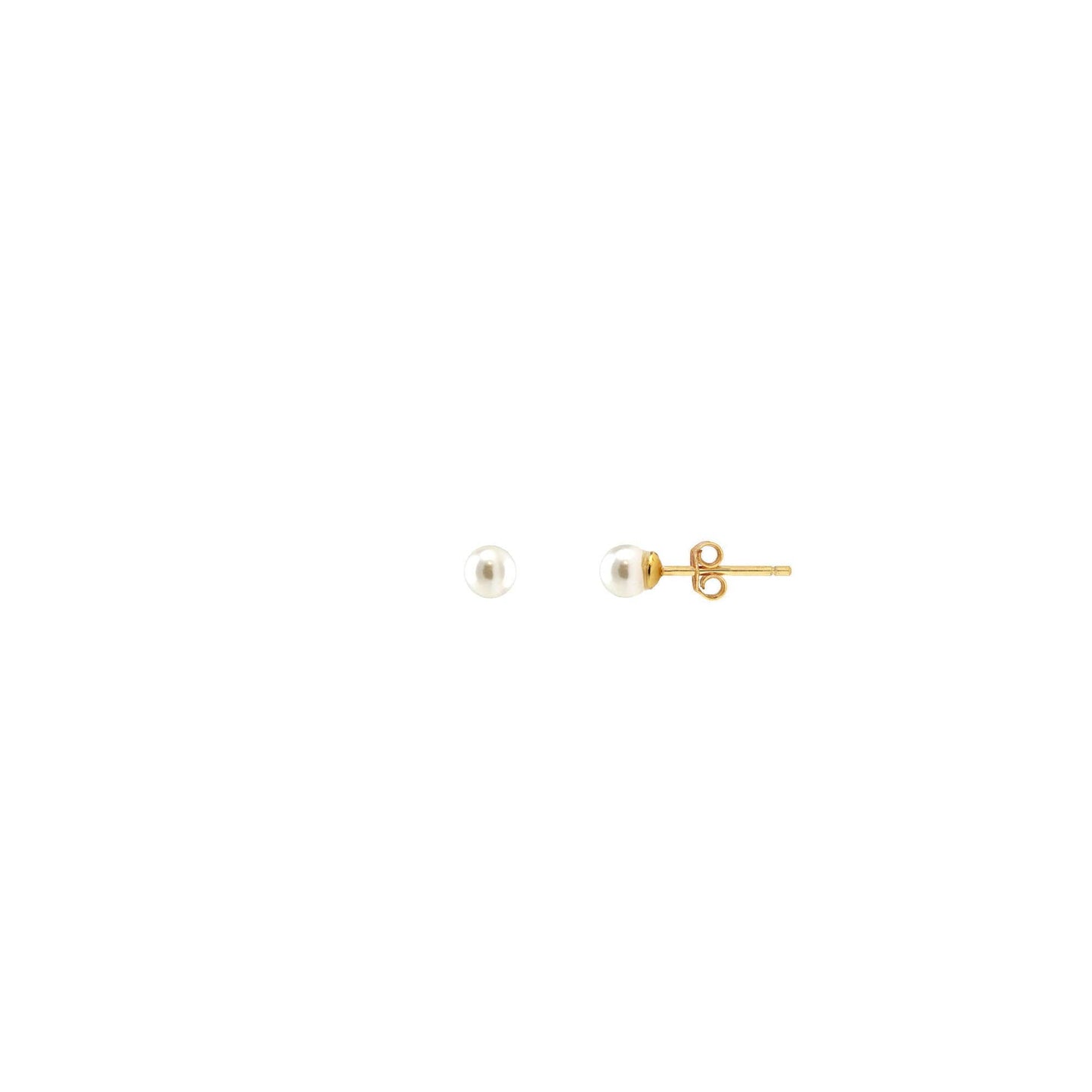 Earrings - Pearl Stud Earrings 18K Gold Vermeil 3mm