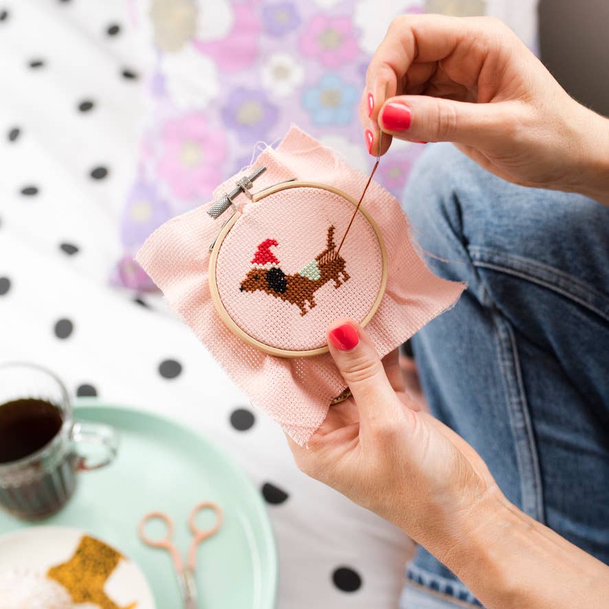 Cross Stitch Kit- Christmas Dachshund