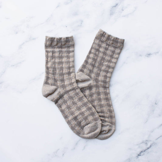 Glitter Checkered - Mocha/Brown