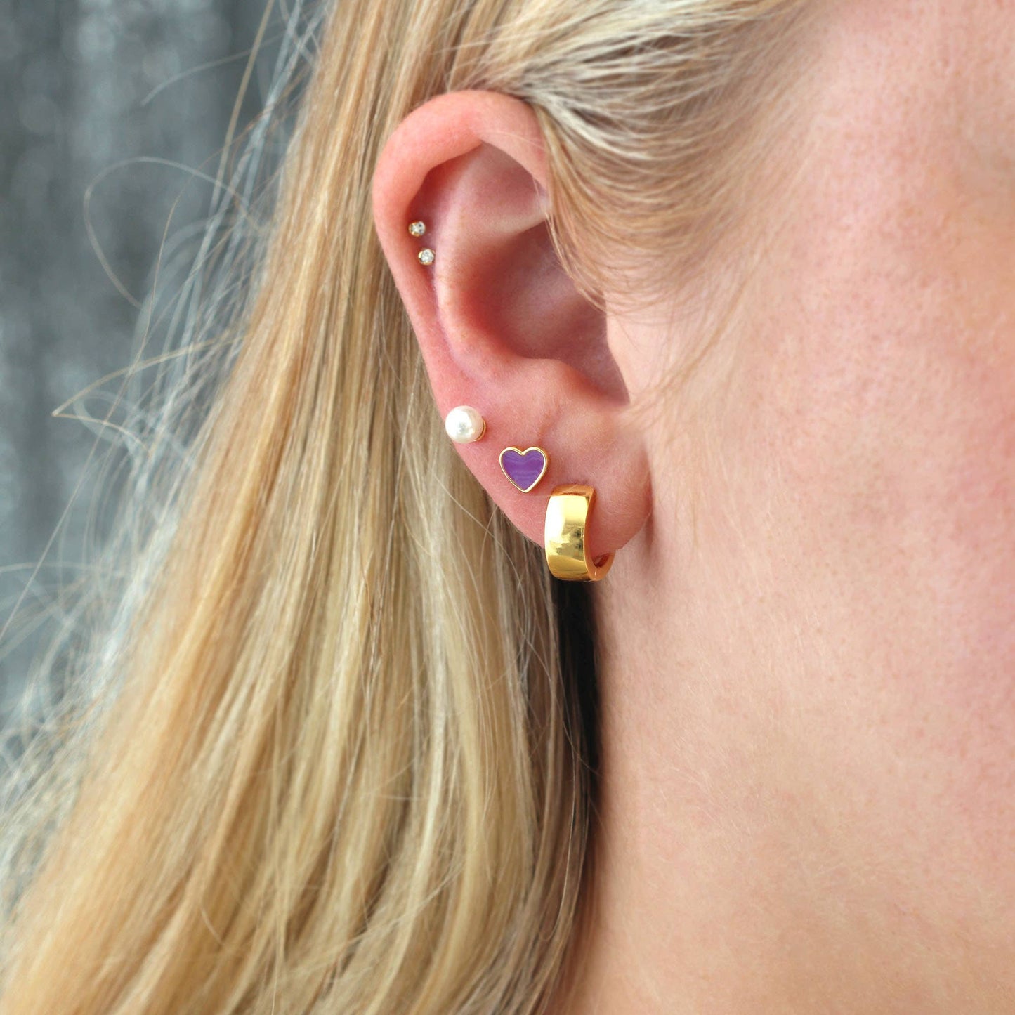 Earrings - Wide Hinged Huggie Hoop Earrings 18K Gold Vermeil