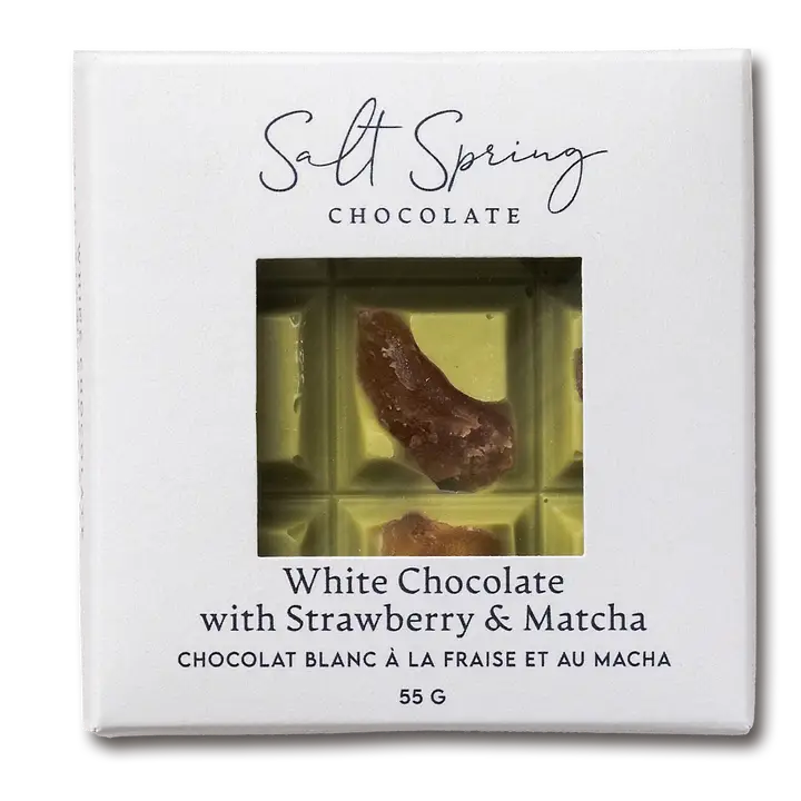 Sea Salt Chocolate - White Chocolate Macha & Strawberry Peekaboo Bar