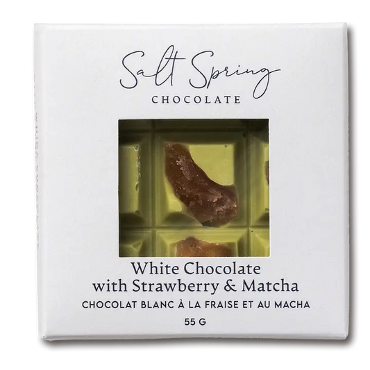 Sea Salt Chocolate - White Chocolate Macha & Strawberry Peekaboo Bar