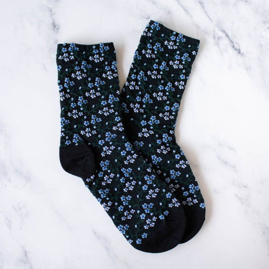 Little Blossom Casual Socks: Black