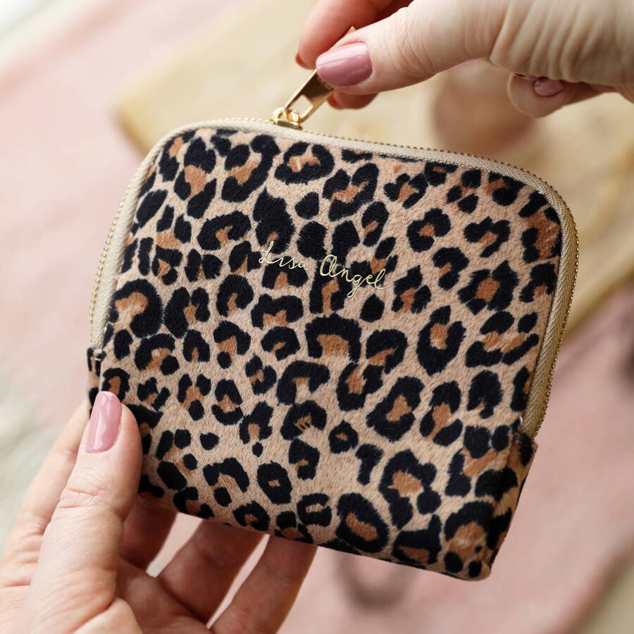 Jewelery Case - Leopard Print Velvet Pouch