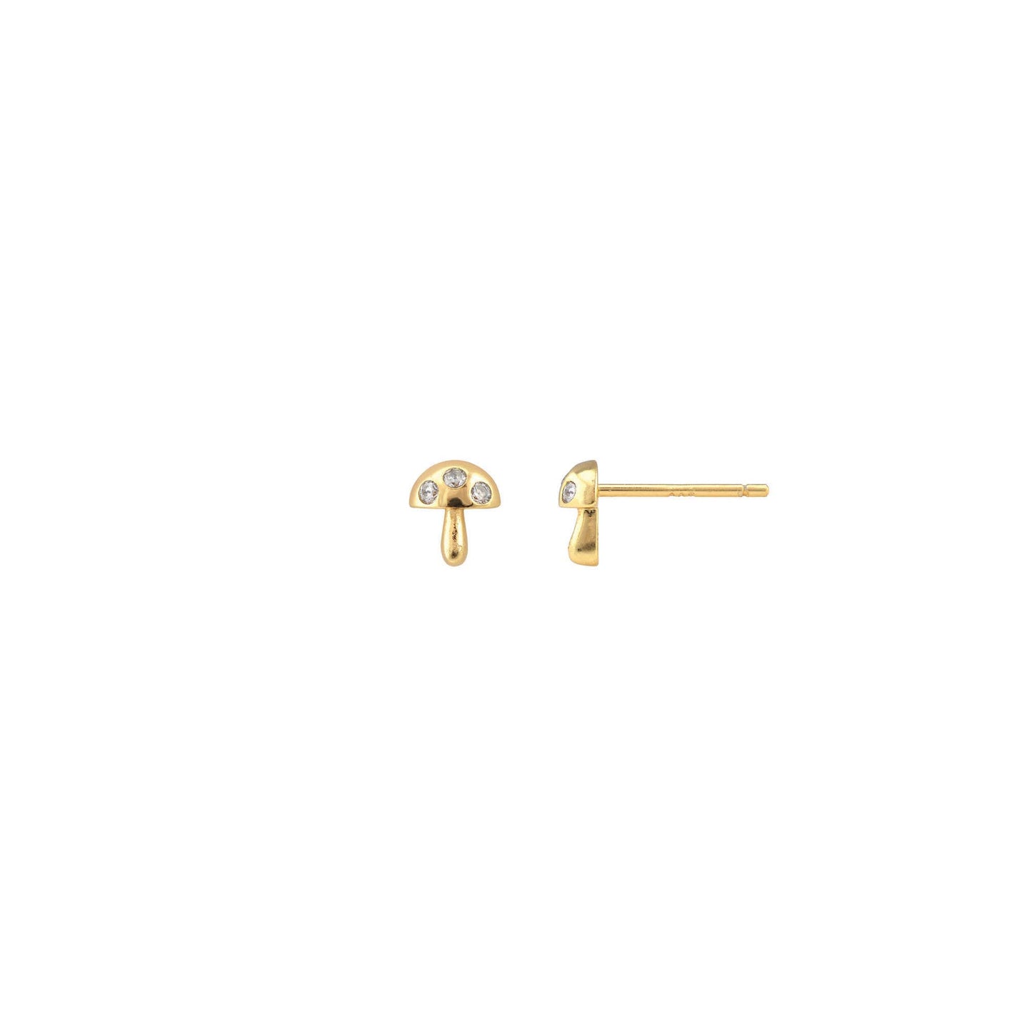 Earrings - Tiny Mushroom Crystal Stud