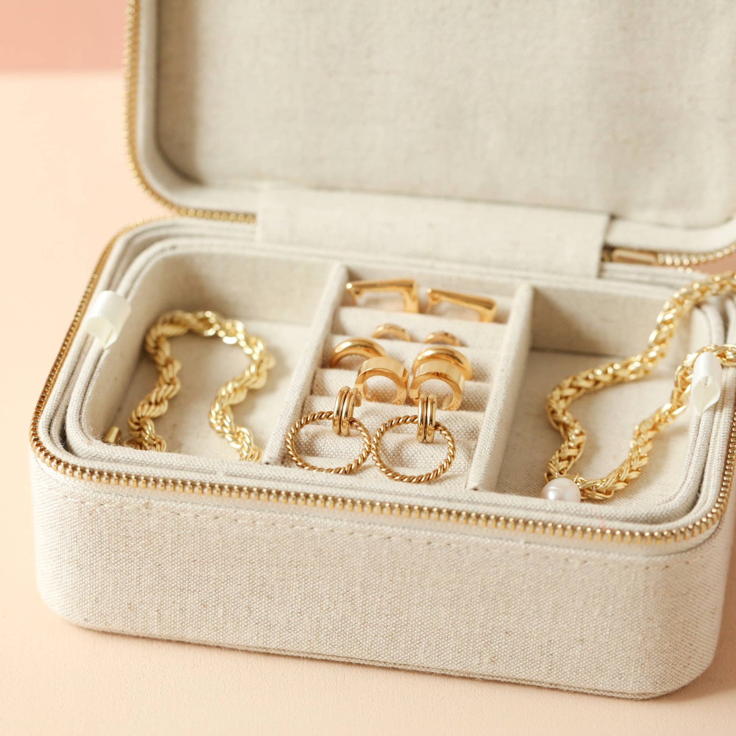 Jewellery Case - Natural Linen