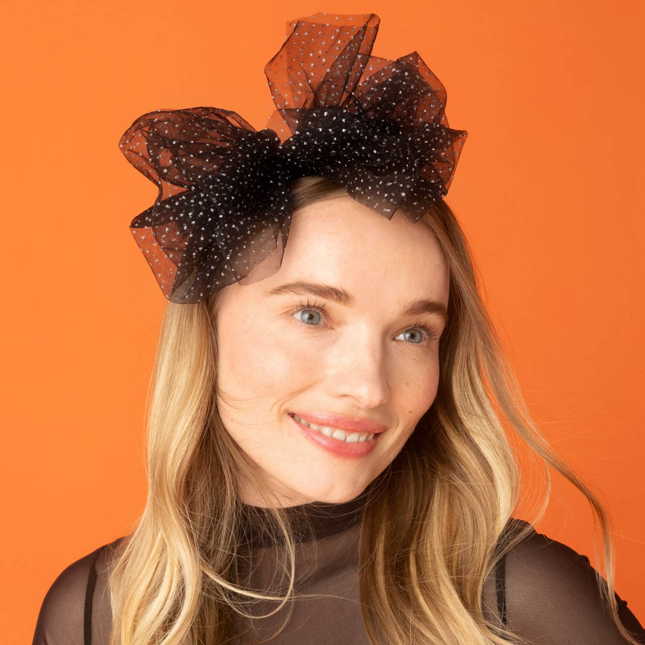 Glitter Tulle Headband - Black