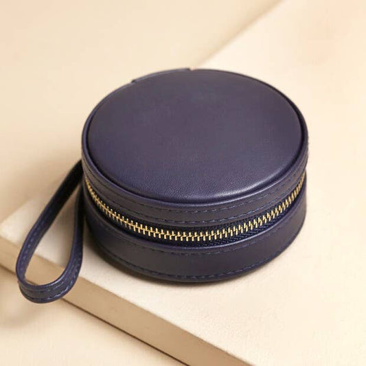 Jewellery Case -  Round Travel in Navy