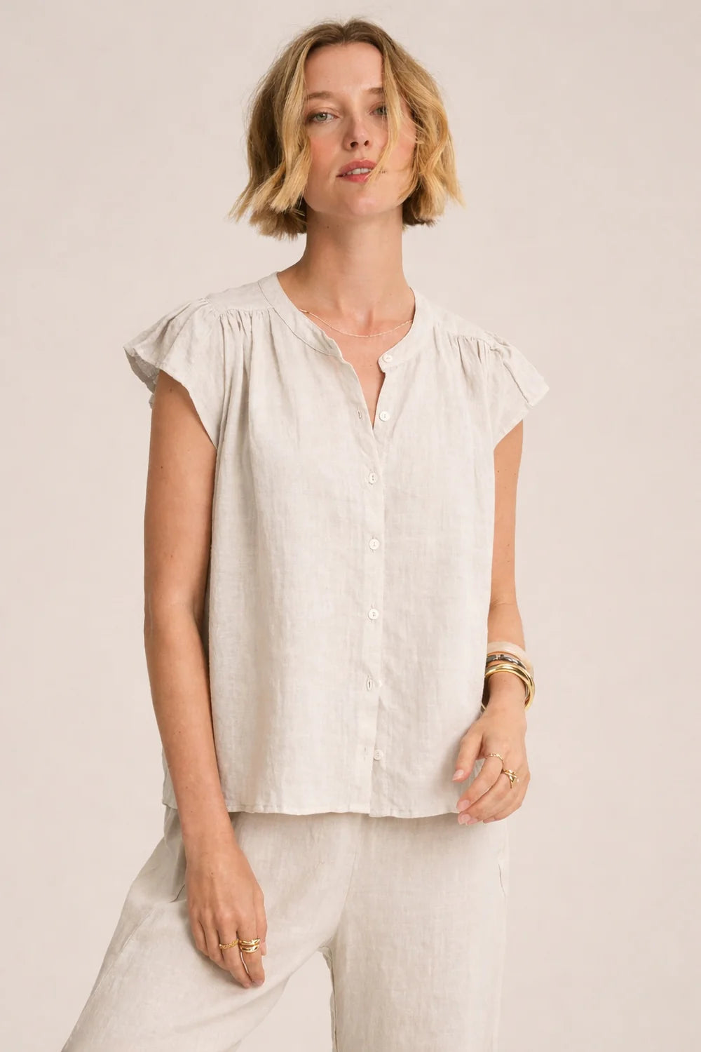 Velvet Janey Woven Linen top