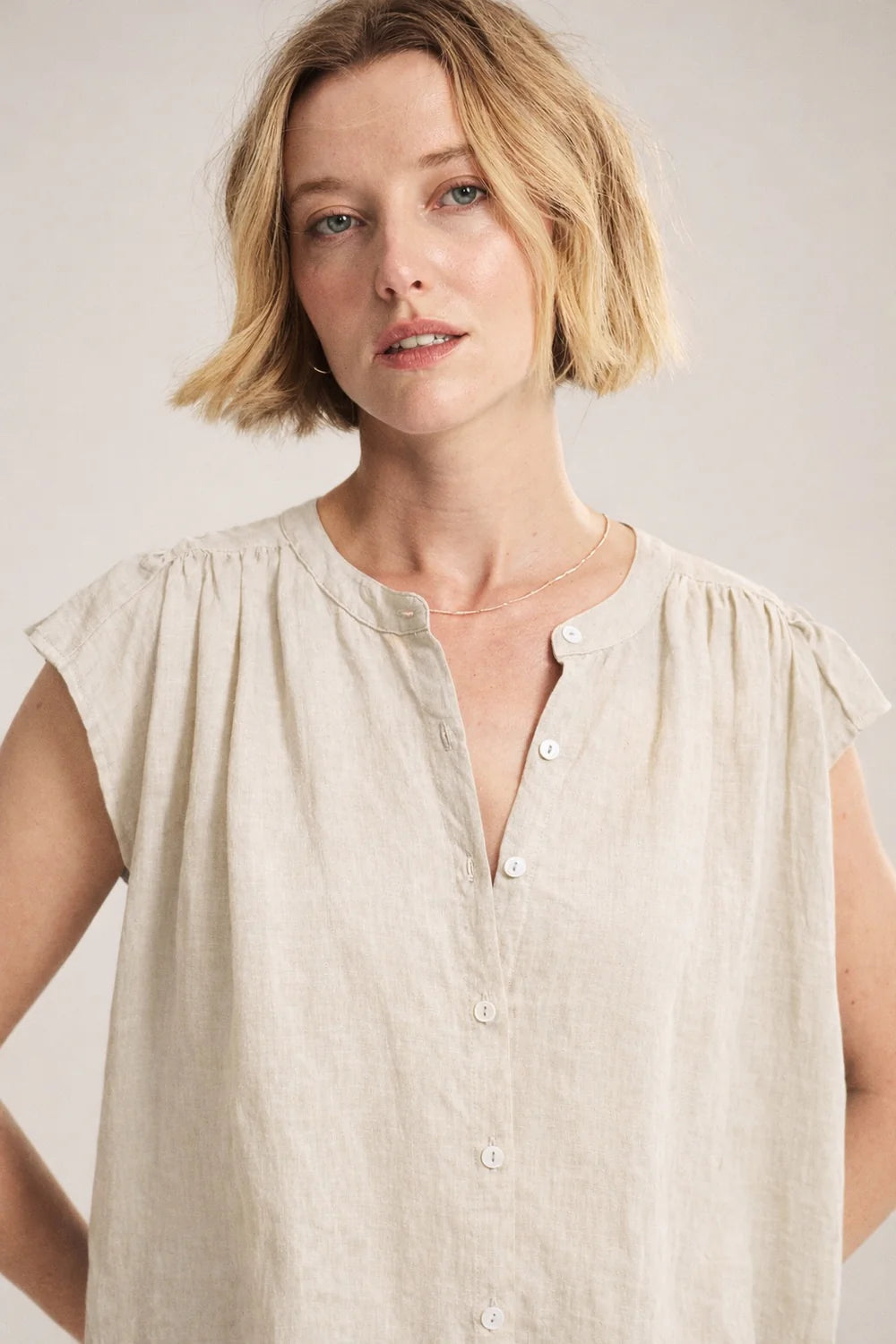 Velvet Janey Woven Linen top