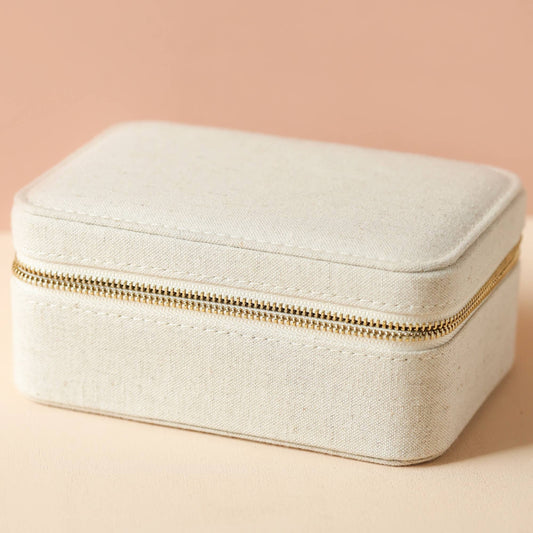 Jewellery Case - Natural Linen